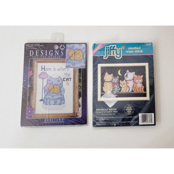 Small Counted Cross Stitch Kits Cats - Picture 1 of 4